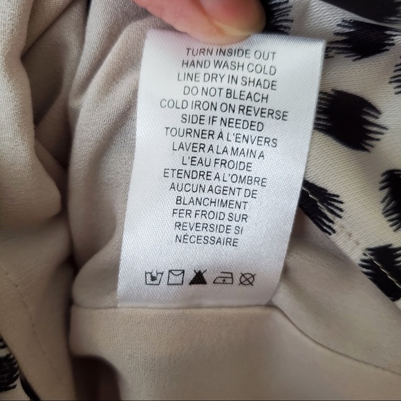 LUCY PARIS Skirt High Low Flowy Cream Black Size M - Picture 6 of 9